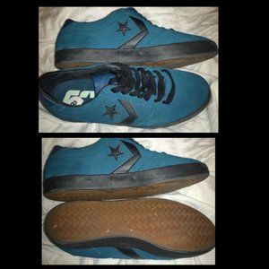 Converse Checkpoint Pro OX Shoes Midnight Turquoise/ Black Suede Mens Sz 8